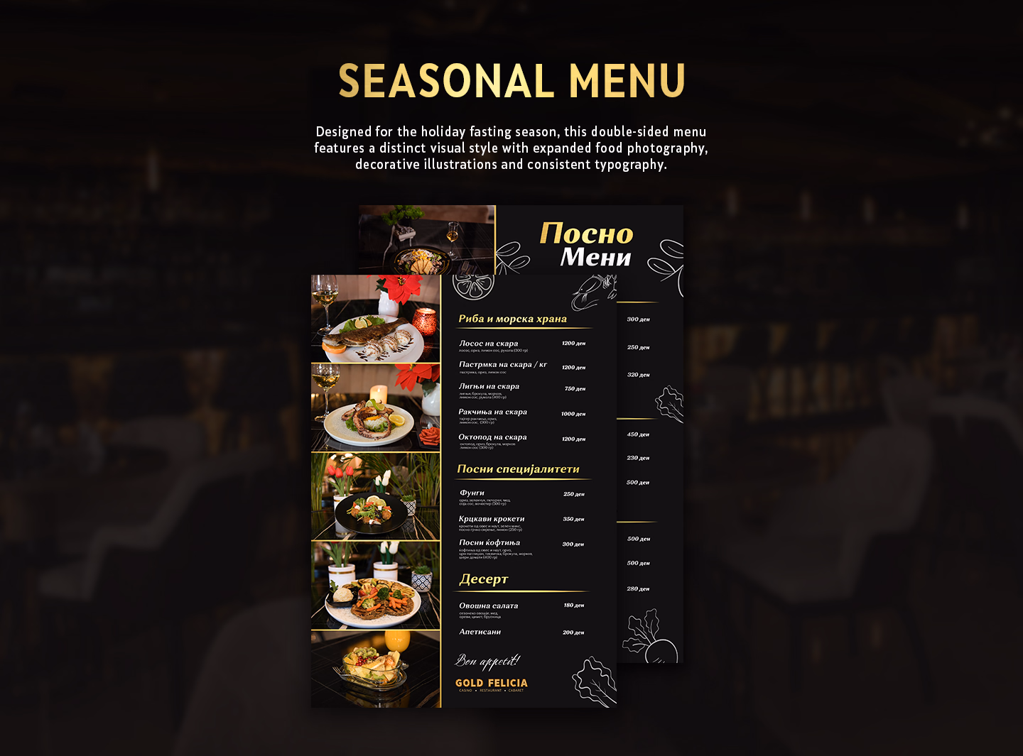 Restaurant Menu Design — Gold Felicia, project image 13